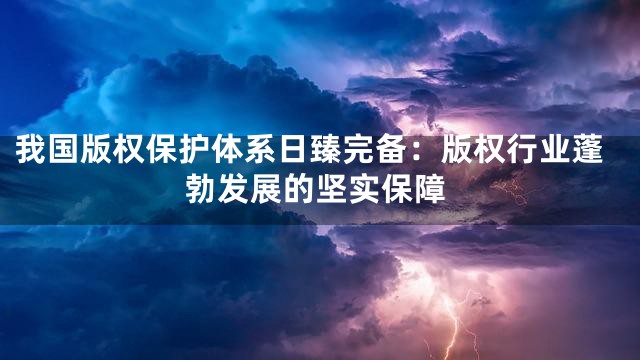 我国版权保护体系日臻完备：版权行业蓬勃发展的坚实保障