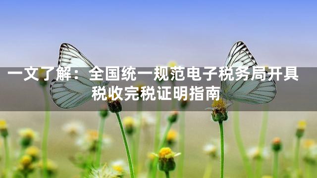 一文了解：全国统一规范电子税务局开具税收完税证明指南