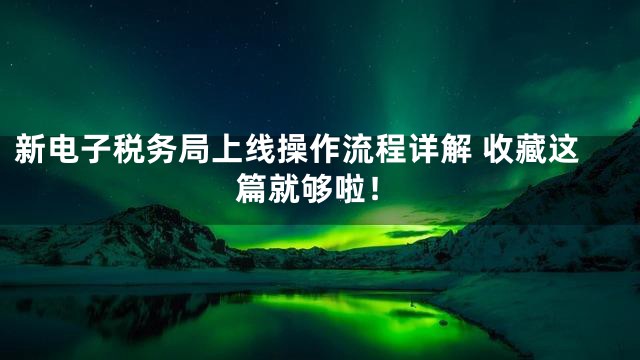 新电子税务局上线操作流程详解 收藏这篇就够啦！