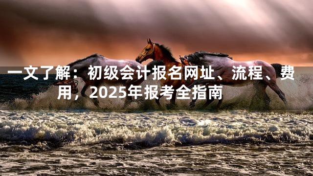 一文了解：初级会计报名网址、流程、费用，2025年报考全指南