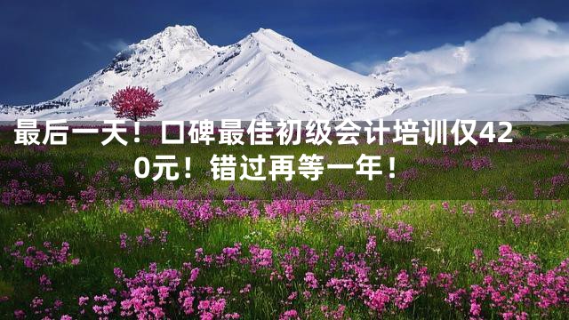 最后一天！口碑最佳初级会计培训仅420元！错过再等一年！