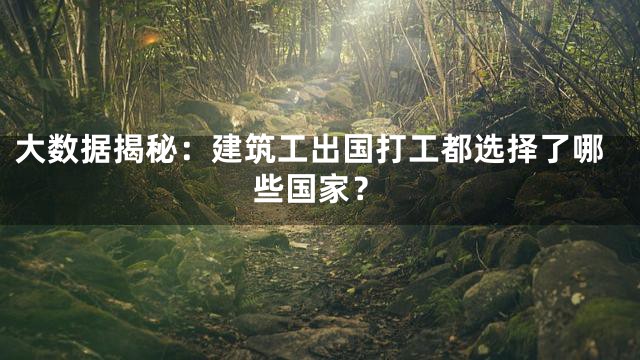 大数据揭秘：建筑工出国打工都选择了哪些国家？