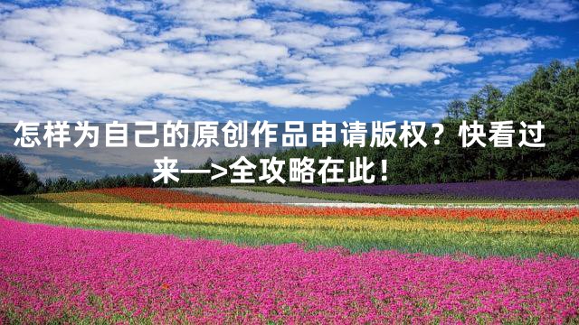 怎样为自己的原创作品申请版权？快看过来—>全攻略在此！