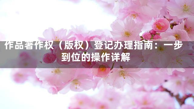 作品著作权（版权）登记办理指南：一步到位的操作详解