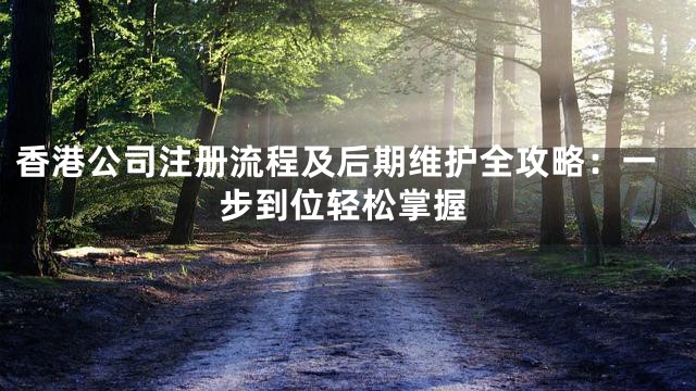 香港公司注册流程及后期维护全攻略：一步到位轻松掌握