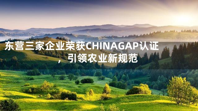 东营三家企业荣获CHINAGAP认证，引领农业新规范