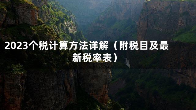 2023个税计算方法详解（附税目及最新税率表）