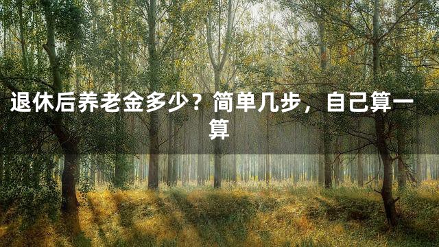 退休后养老金多少？简单几步，自己算一算