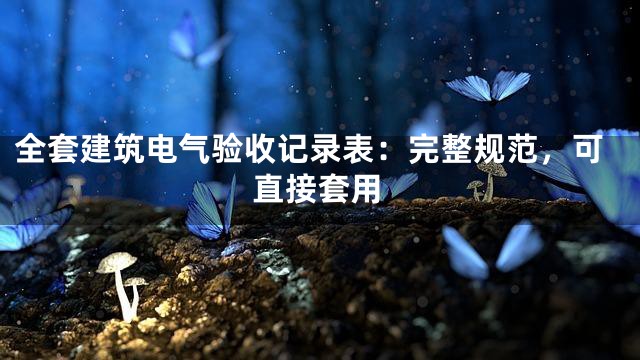 全套建筑电气验收记录表：完整规范，可直接套用