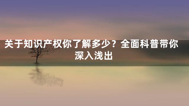 关于知识产权你了解多少？全面科普带你深入浅出