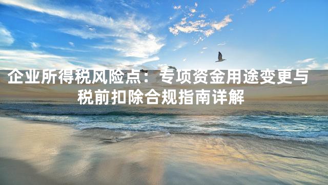 企业所得税风险点：专项资金用途变更与税前扣除合规指南详解
