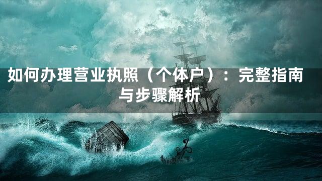 如何办理营业执照（个体户）：完整指南与步骤解析