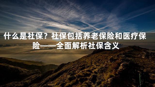 什么是社保？社保包括养老保险和医疗保险——全面解析社保含义
