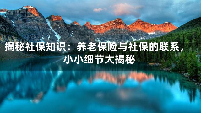 揭秘社保知识：养老保险与社保的联系，小小细节大揭秘