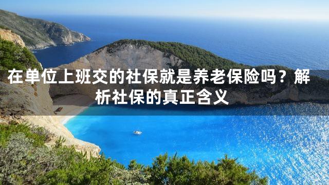在单位上班交的社保就是养老保险吗？解析社保的真正含义