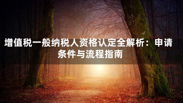 增值税一般纳税人资格认定全解析：申请条件与流程指南