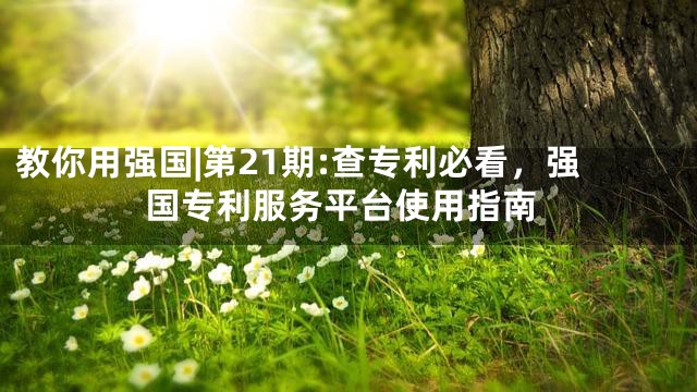 教你用强国|第21期:查专利必看，强国专利服务平台使用指南