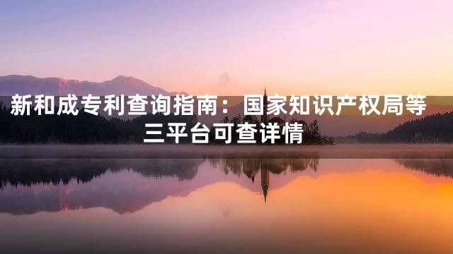 新和成专利查询指南：国家知识产权局等三平台可查详情