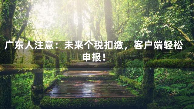 广东人注意：未来个税扣缴，客户端轻松申报！