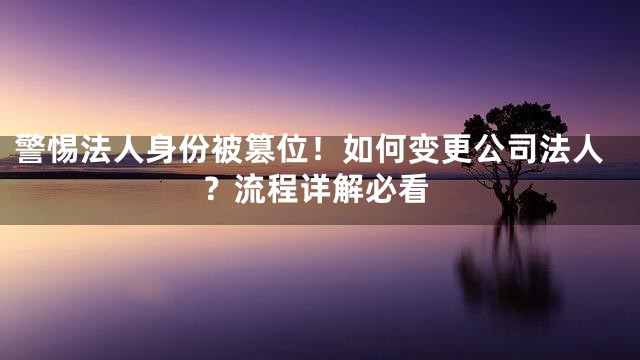 警惕法人身份被篡位！如何变更公司法人？流程详解必看