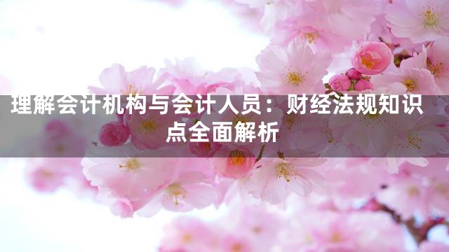 理解会计机构与会计人员：财经法规知识点全面解析