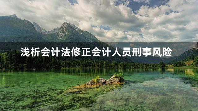 浅析会计法修正会计人员刑事风险