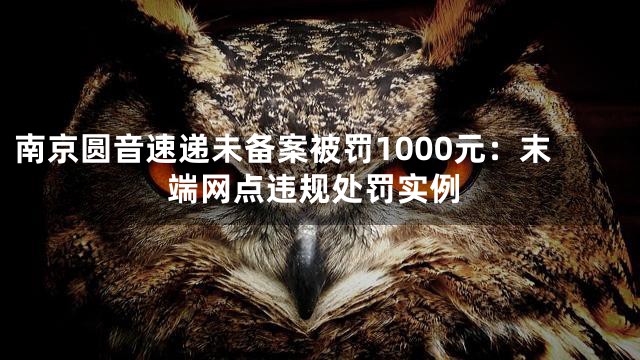 南京圆音速递未备案被罚1000元：末端网点违规处罚实例