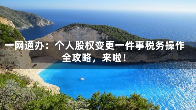 一网通办：个人股权变更一件事税务操作全攻略，来啦！