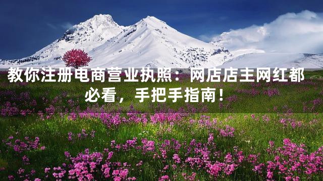 教你注册电商营业执照：网店店主网红都必看，手把手指南！