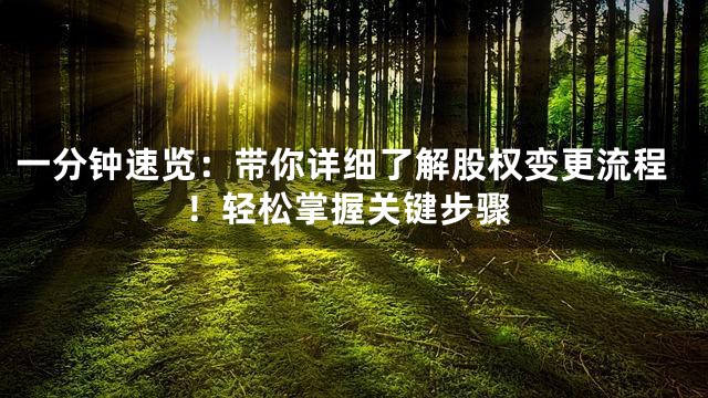 一分钟速览：带你详细了解股权变更流程！轻松掌握关键步骤
