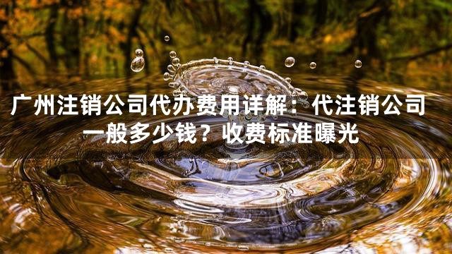 广州注销公司代办费用详解：代注销公司一般多少钱？收费标准曝光