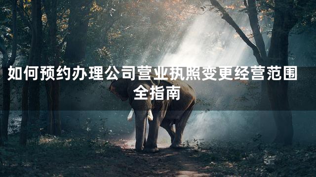如何预约办理公司营业执照变更经营范围全指南
