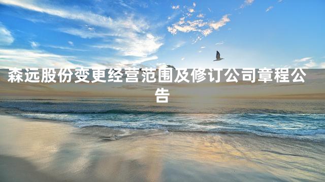 森远股份变更经营范围及修订公司章程公告