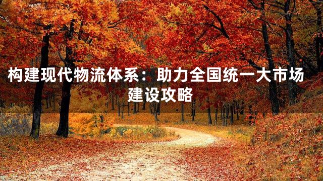 构建现代物流体系：助力全国统一大市场建设攻略
