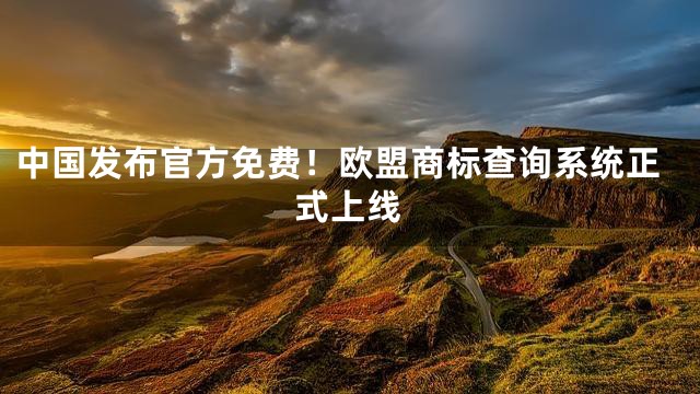 中国发布官方免费！欧盟商标查询系统正式上线