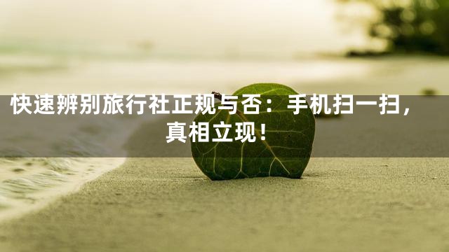 快速辨别旅行社正规与否：手机扫一扫，真相立现！