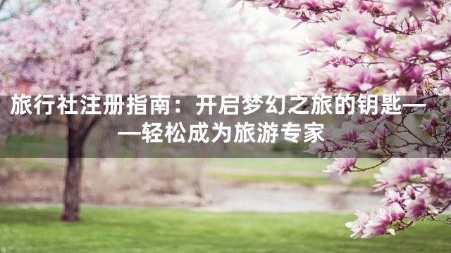 旅行社注册指南：开启梦幻之旅的钥匙——轻松成为旅游专家
