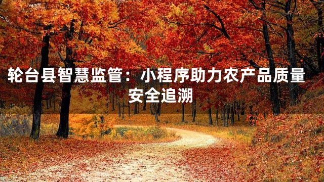 轮台县智慧监管：小程序助力农产品质量安全追溯