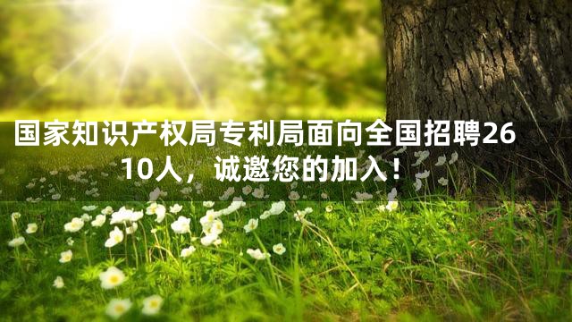 国家知识产权局专利局面向全国招聘2610人，诚邀您的加入！