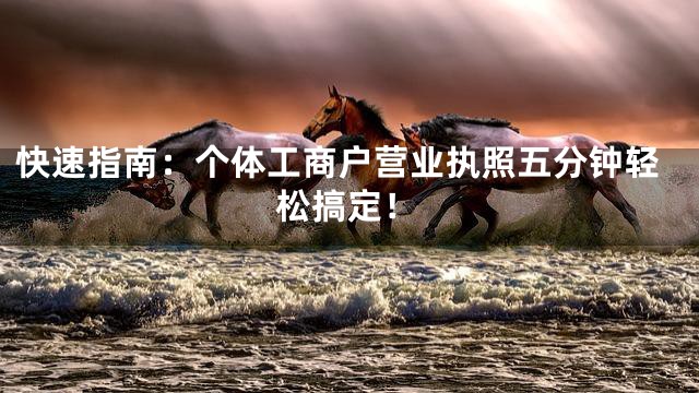 快速指南：个体工商户营业执照五分钟轻松搞定！