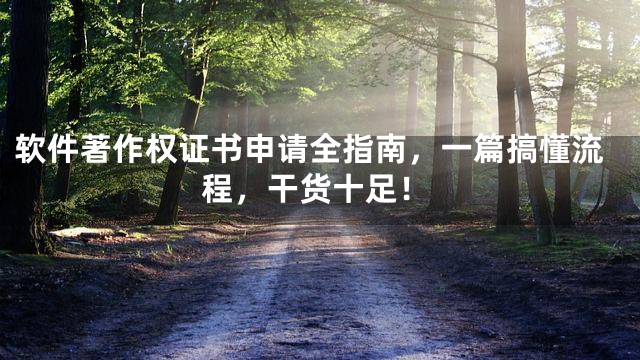 软件著作权证书申请全指南，一篇搞懂流程，干货十足！