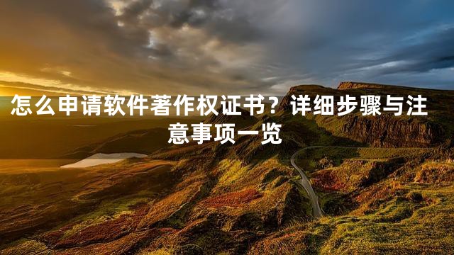 怎么申请软件著作权证书？详细步骤与注意事项一览