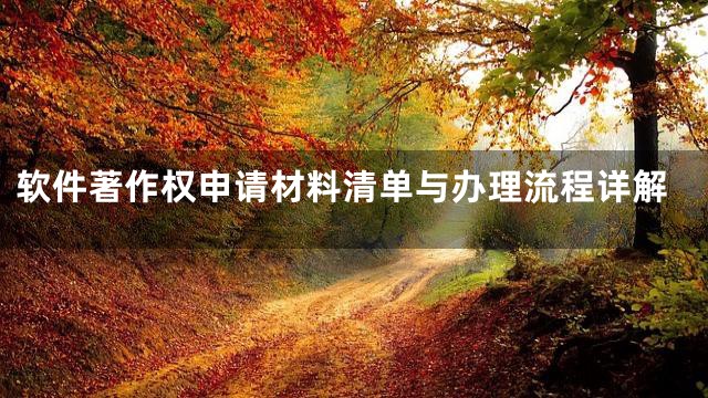 软件著作权申请材料清单与办理流程详解