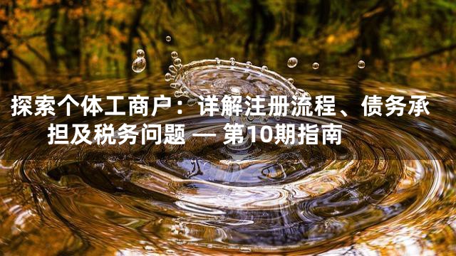探索个体工商户：详解注册流程、债务承担及税务问题 — 第10期指南