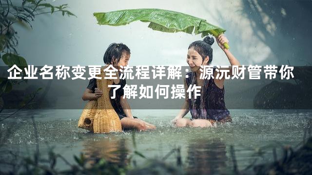 企业名称变更全流程详解：源沅财管带你了解如何操作