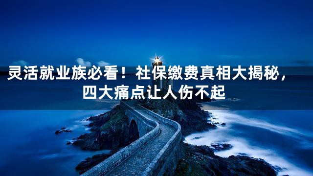 灵活就业族必看！社保缴费真相大揭秘，四大痛点让人伤不起