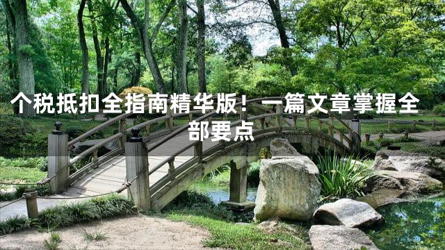 个税抵扣全指南精华版！一篇文章掌握全部要点