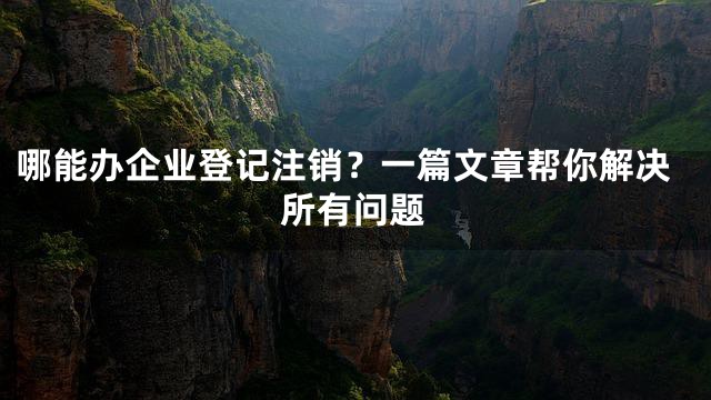 哪能办企业登记注销？一篇文章帮你解决所有问题