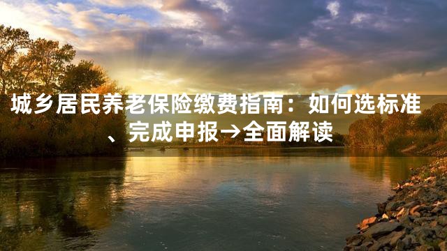 城乡居民养老保险缴费指南：如何选标准、完成申报→全面解读
