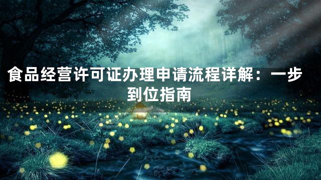 食品经营许可证办理申请流程详解：一步到位指南